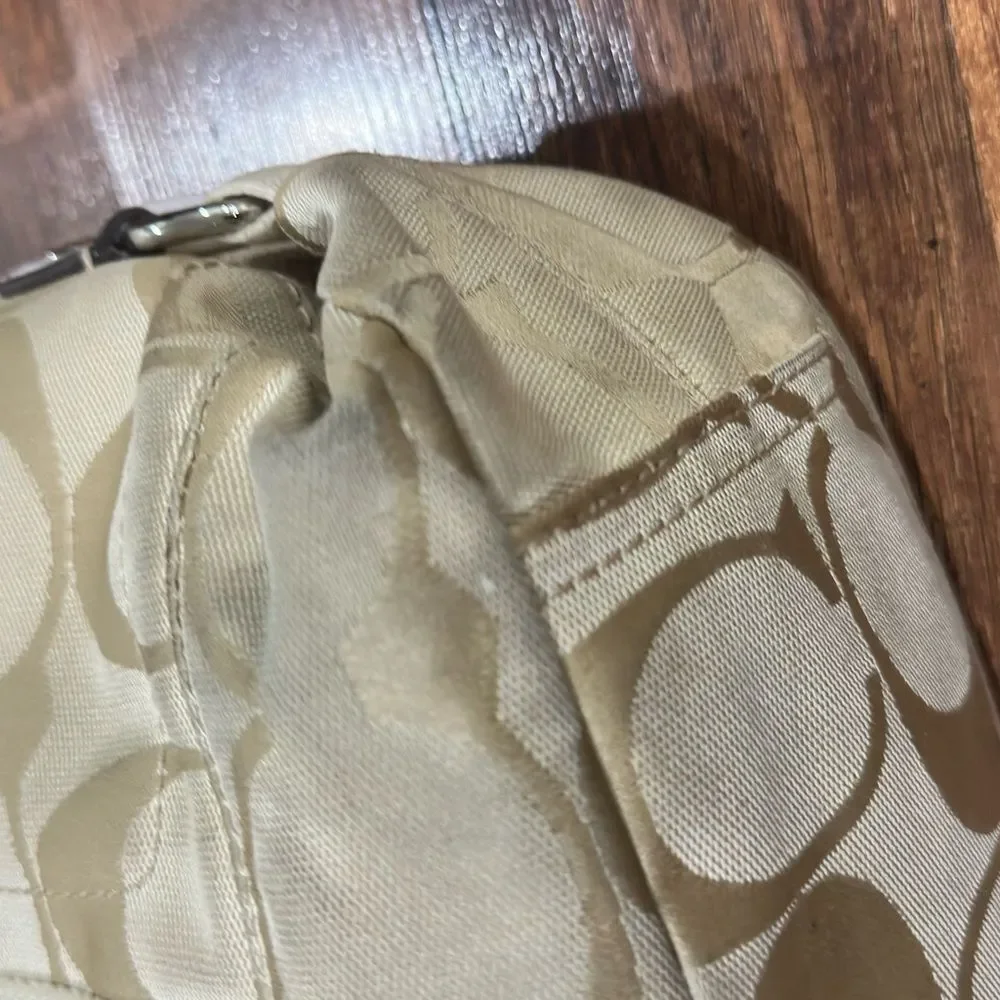 Coach Beige Signature Canvas Tote with Removable Strap